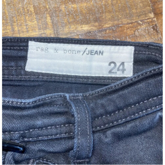 Rag & Bone Black Lace Up Gia Skinny Jeans Size 24 - Picture 7 of 12